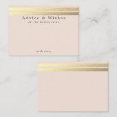 Chic Gold Foil stripes op Blush Pink Advice Kaarte Informatiekaartje (Voorkant / Achterkant)