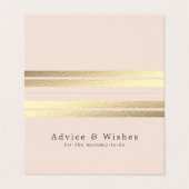 Chic Gold Foil stripes op Blush Pink Advice Kaarte Visitekaartje (Buitenkant ongevouwen)