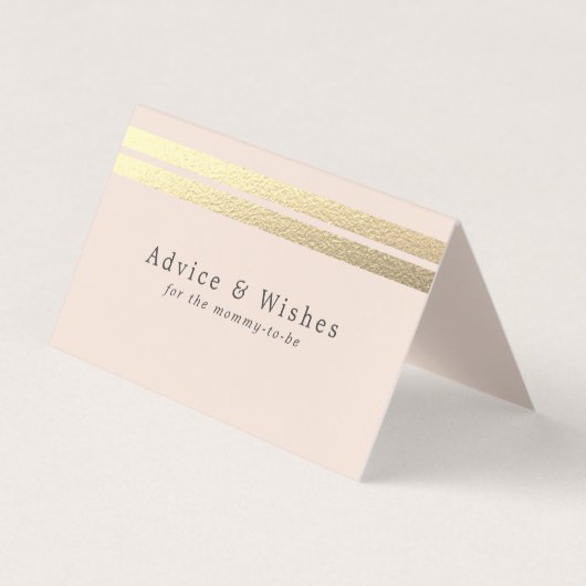Chic Gold Foil stripes op Blush Pink Advice Kaarte Visitekaartje (Voorkant)
