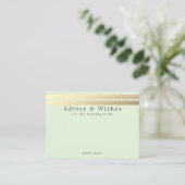 Chic Gold Foil stripes op mint Green Advice-kaarte Informatiekaartje (Staand voorkant)