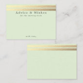 Chic Gold Foil stripes op mint Green Advice-kaarte Informatiekaartje (Voorkant / Achterkant)