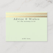 Chic Gold Foil stripes op mint Green Advice-kaarte Informatiekaartje (Voorkant)