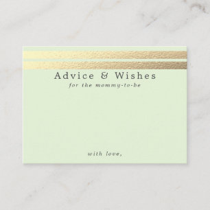 Chic Gold Foil stripes op mint Green Advice-kaarte Informatiekaartje