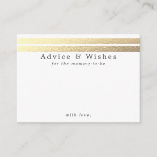 Chic Gold Foil stripes op witte advieskaarten Informatiekaartje