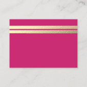 Chic Gold Foil Stripes, roze Baby shower Ticket (Achterkant)