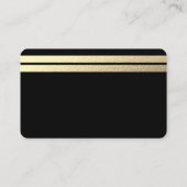 Chic Gold Foil Stripes slaan de datum Kaart op Visitekaartje (Achterkant)