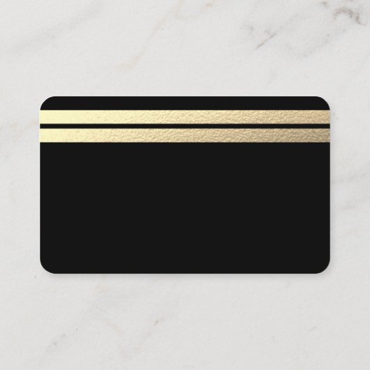 Chic Gold Foil Stripes slaan de datum Kaart op Visitekaartje (Achterkant)