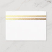 Chic Gold Foil Stripes, White Baby shower Ticket (Achterkant)