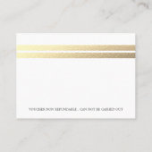 Chic Gold Foil Stripes | Witte kaartjes (Achterkant)