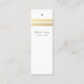 Chic Gold Foil Stripes | Witte Labels (Voorkant)