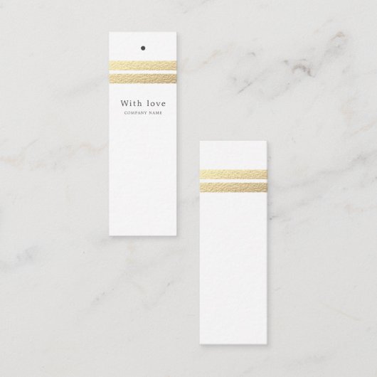 Chic Gold Foil Stripes | Witte Labels (Voorkant / Achterkant)