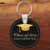 Chic Gold Foil Trendy Afstuderen Class of 20XX Sleutelhanger (Voorkant)