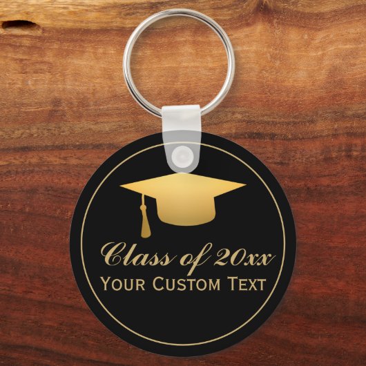 Chic Gold Foil Trendy Afstuderen Class of 20XX Sleutelhanger (Voorkant)