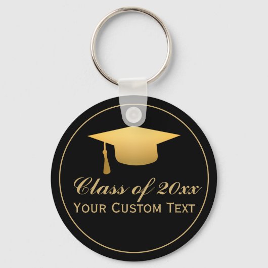 Chic Gold Foil Trendy Afstuderen Class of 20XX Sleutelhanger (Achterkant)