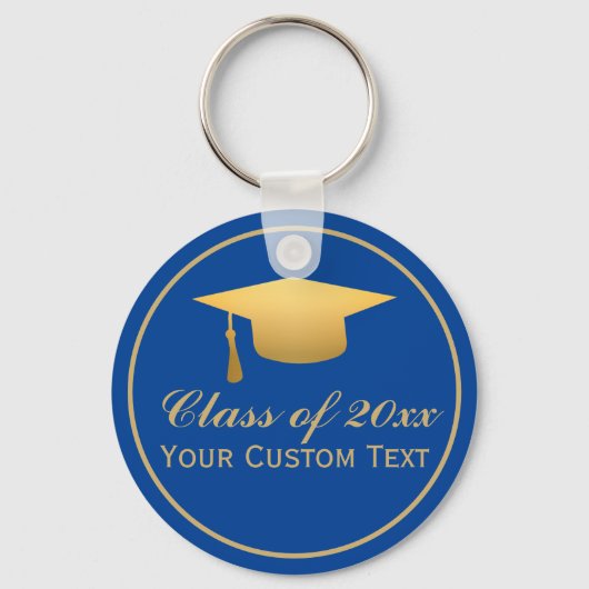 Chic Gold Foil Trendy Afstuderen Class of 20XX Sleutelhanger (Voorkant)