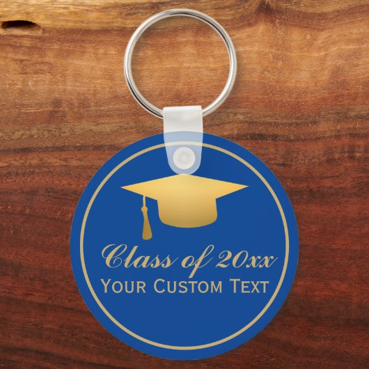 Chic Gold Foil Trendy Afstuderen Class of 20XX Sleutelhanger (Achterkant)