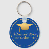 Chic Gold Foil Trendy Afstuderen Class of 20XX Sleutelhanger (Achterkant)