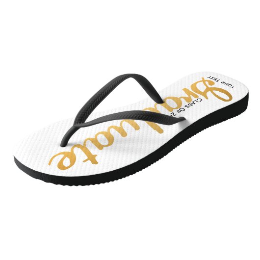Chic Gold Foil Trendy Afstuderen Class of 20XX Teenslippers (Schuin)