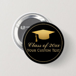 Chic Gold Foil Trendy Afstuderen Klasse van 20XX Ronde Button 5,7 Cm
