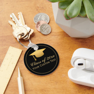 Chic Gold Foil Trendy Afstuderen Klasse van 20XX Sleutelhanger