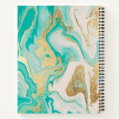 Chic Gold foil turquoise beige marmer patroon Notitieboek (Achterkant)