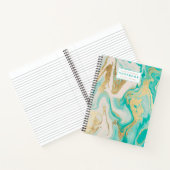 Chic Gold foil turquoise beige marmer patroon Notitieboek (Binnen)