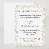 Chic Gold Foil verlaat bruiloft uitnodiging (Voorkant / Achterkant)