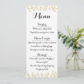Chic Gold Foil verliest het menu Opvangkaart Kaart (Staand voorkant)