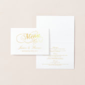 Chic Gold Foil & White Wedding Menu Kaart Sjabloon (Display)