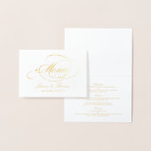 Chic Gold Foil & White Wedding Menu Kaart Sjabloon (Display)