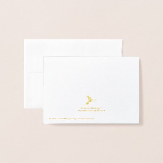 Chic Gold Foil & White Wedding Menu Kaart Sjabloon (Met envelop)