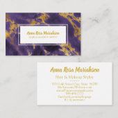 ** Chic Gold Folie Paarse Marmer Populaire Glam Visitekaartje (Voorkant / Achterkant)