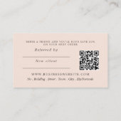 Chic Gold Folie Stripe op Blush Pink Referral Kaar Informatiekaartje (Achterkant)