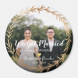 Chic Gold Foto gehuwd tijdens pandemische keepomwi Magneet