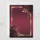 Chic Gold Frame Dark Red Roses Retirement Kaart (Achterkant)