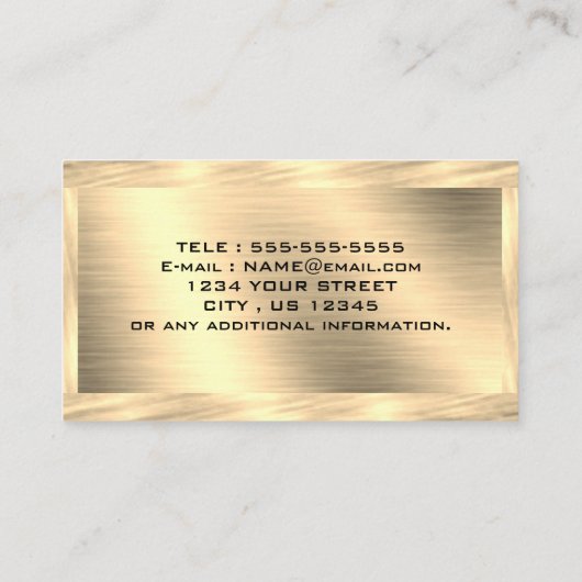 Chic Gold-geborsteld dun metaal-uiterlijk - Aangep Visitekaartje (Achterkant)