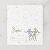 Chic Gold Gemini Zodiac Verjaardag Plaatskaartje (Buitenkant ongevouwen)