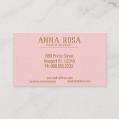 *~* Chic Gold Geometric Peach roze & Waterverf Visitekaartje (Achterkant)