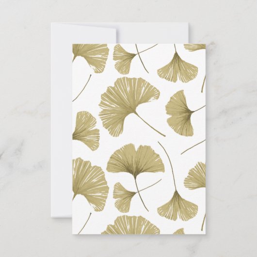 Chic Gold Ginkgo Leaf Wedding RSVP Kaart (Achterkant)