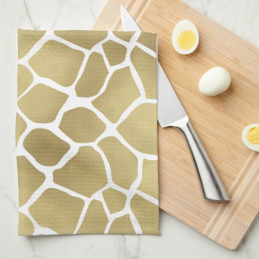 Chic Gold Giraffe afdrukken Theedoek (Quarter Fold)