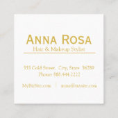 *~* Chic Gold Girly Paarse Marble Makeup Popular Vierkante Visitekaartje (Achterkant)