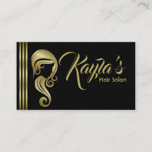 Chic Gold Glam Beauty Girl Haar- en Make-up Salon
