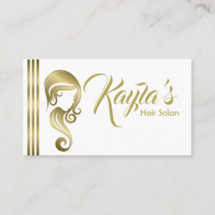 Chic Gold Glam Beauty Girl Haar- en Make-up Salon Visitekaartje