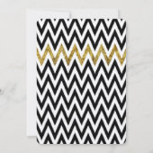 Chic Gold Glam en Black Chevron Wedding Kaart (Achterkant)