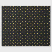 Chic Gold Glam en Black Polka Dots Cadeaupapier (Vlak)