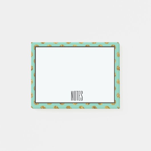 Chic Gold Glam en Mint Stippen Post-it® Notes (Voorkant)