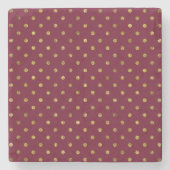 Chic Gold Glam en roze Stippen Stenen Onderzetter (Voorkant)