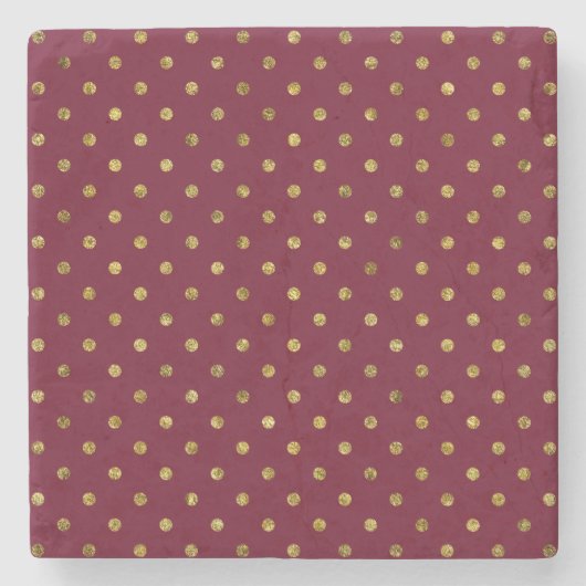 Chic Gold Glam en roze Stippen Stenen Onderzetter (Voorkant)