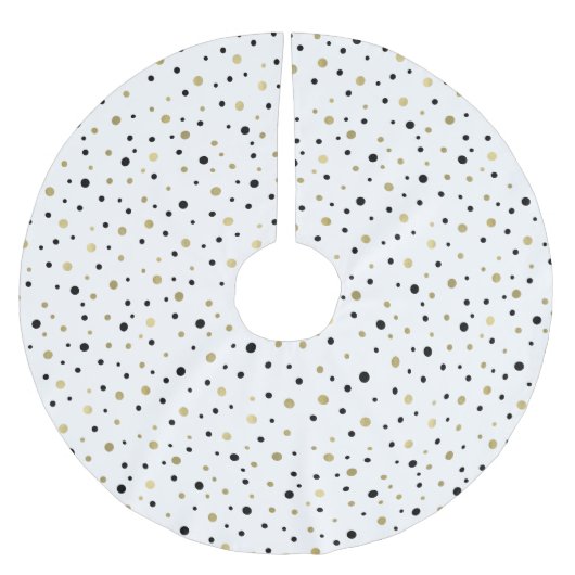 Chic Gold Glam en Zwarte Confetti Stippen Kerstboom Rok (Voorkant)