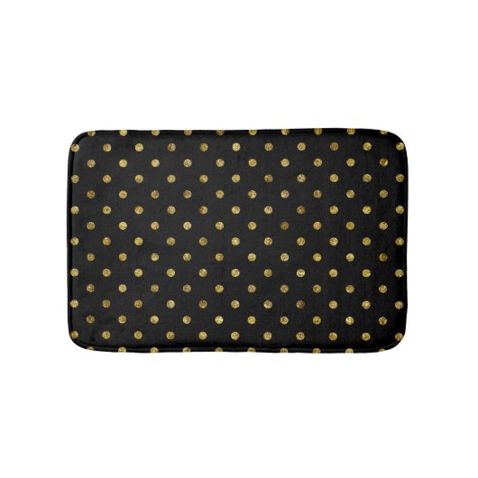 Chic Gold Glam en zwarte Stippen Badmat (Voorkant)